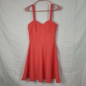 Connection 18 Womens Coral Sleeveless Sweetheart Neck A Line Dress Size Small